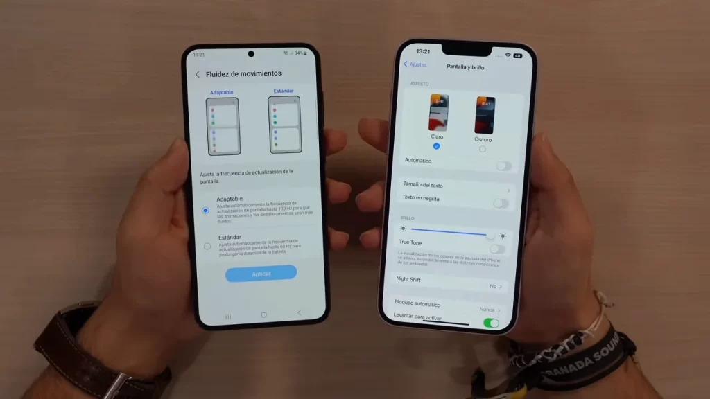 pantalla de s23 plus vs iphone 14 plus