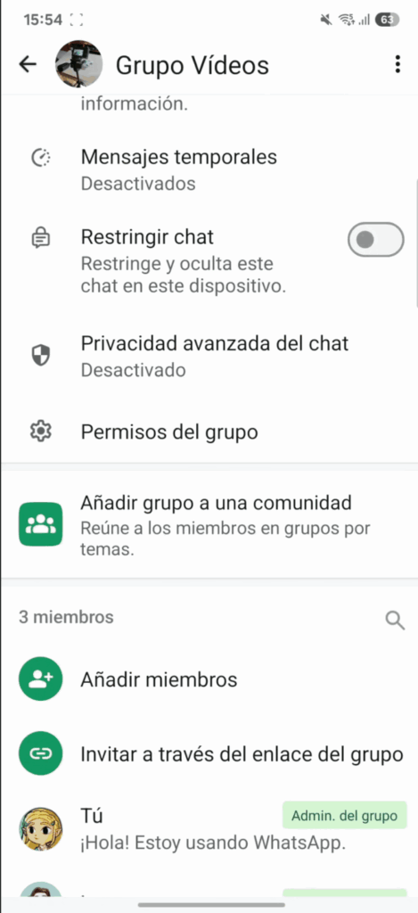 ajustes de whatsapp