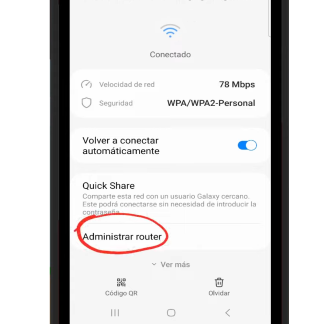 pantalla administrar router