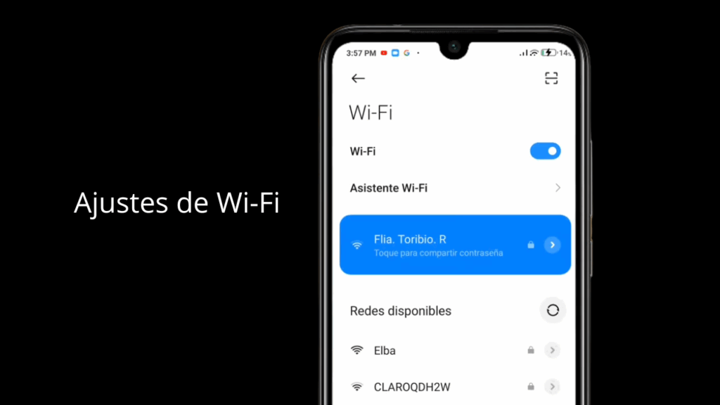 configuración wifi en xiaomi